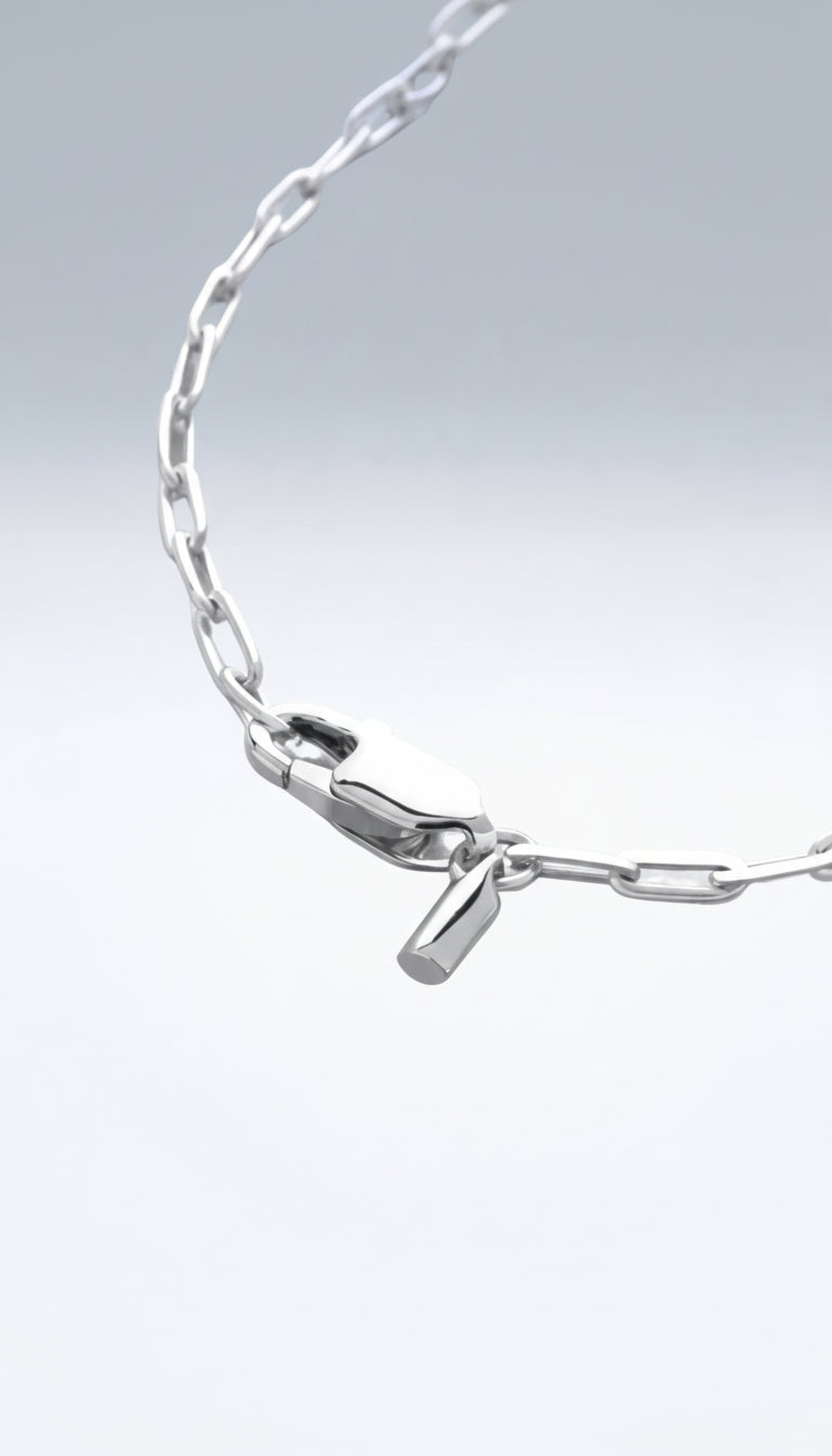 CLIP LINK CHAIN NECKLACE IN SILVER